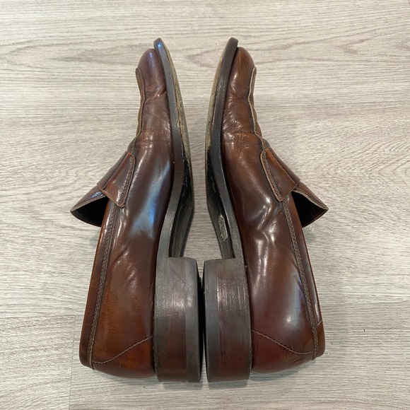 Prada Brown Leather Slip On Penny Loafers Men's 10.5 - Picture 5 of 9